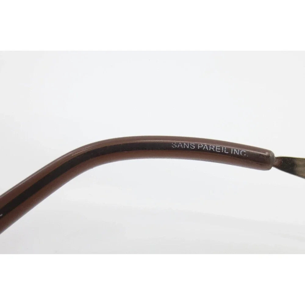 Linda Evans 330 Brown Metal Rectangular Eyeglass Frames Filigree Temples